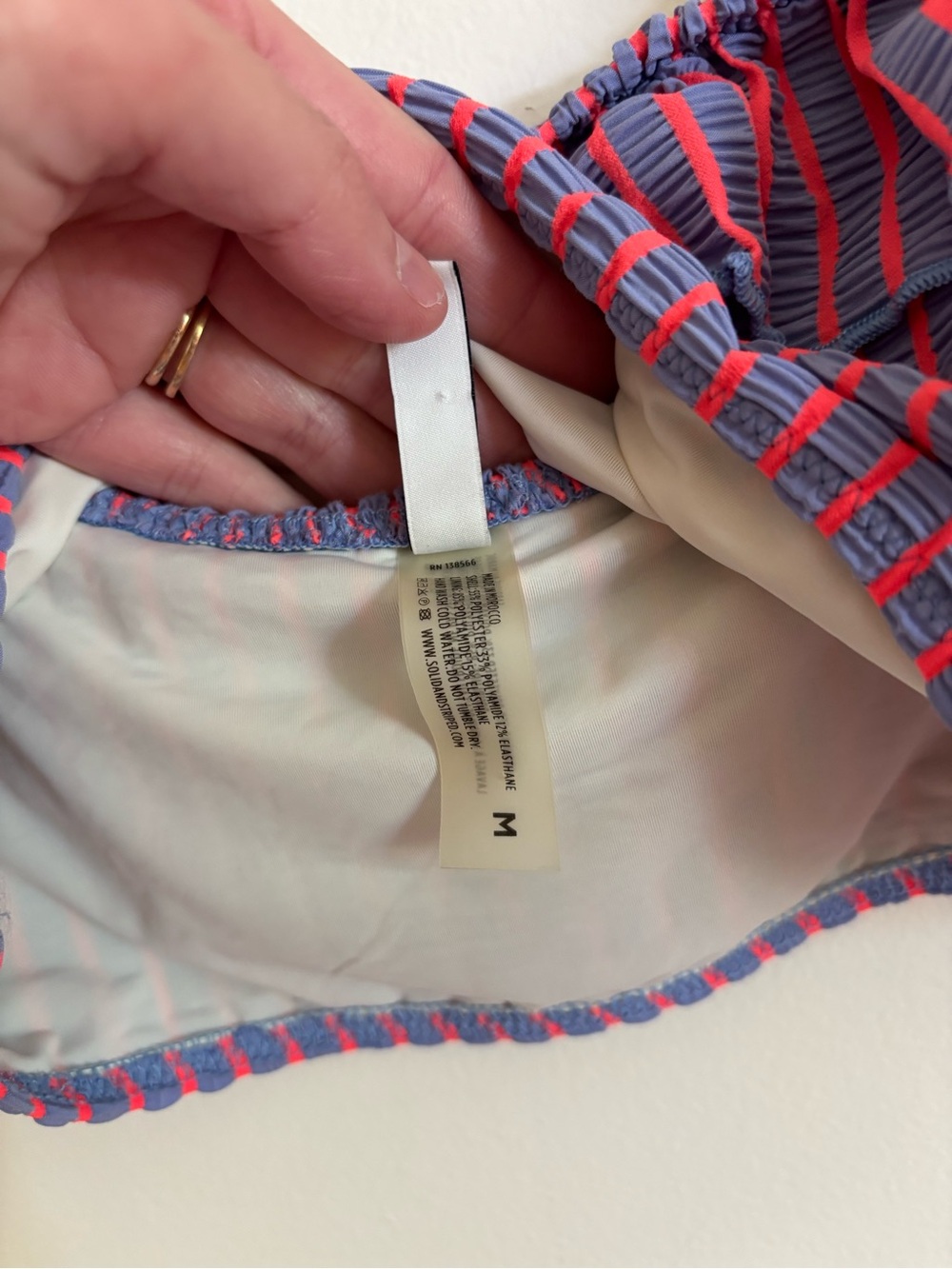 Solid & Striped Ruffle Off-Shoulder Swim Top - Picture 5 of 6